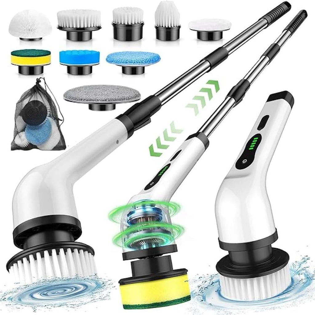 9-in-1 Multifunctional Cordless Electric Spin Scrubber with Extendable Handle