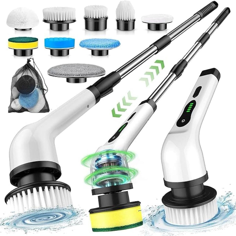 9-in-1 Multifunctional Cordless Electric Spin Scrubber with Extendable Handle