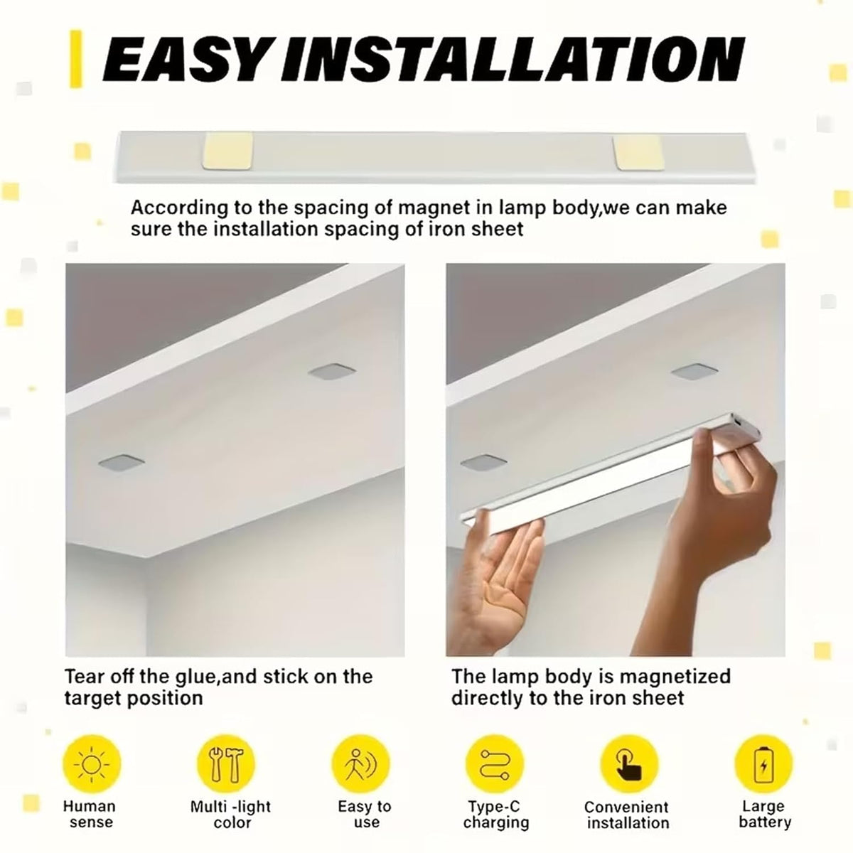 Motion Glow – Smart Wireless Rechargeable LED Light with Motion Sensor | Magnetic Installation | Under Cabinet & Wardrobe Lighting