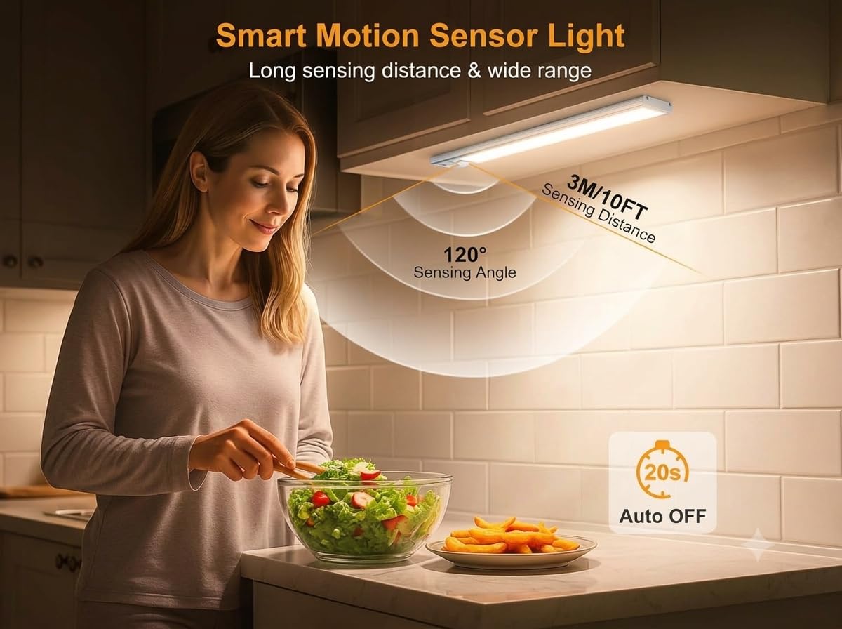 Motion Glow – Smart Wireless Rechargeable LED Light with Motion Sensor | Magnetic Installation | Under Cabinet & Wardrobe Lighting