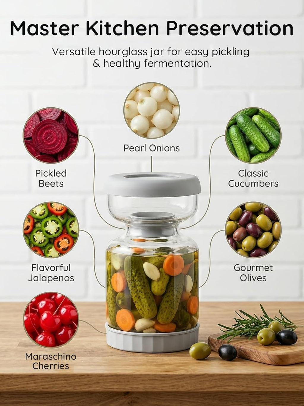 PickleFlow 1L – Smart Flip Pickle Jar