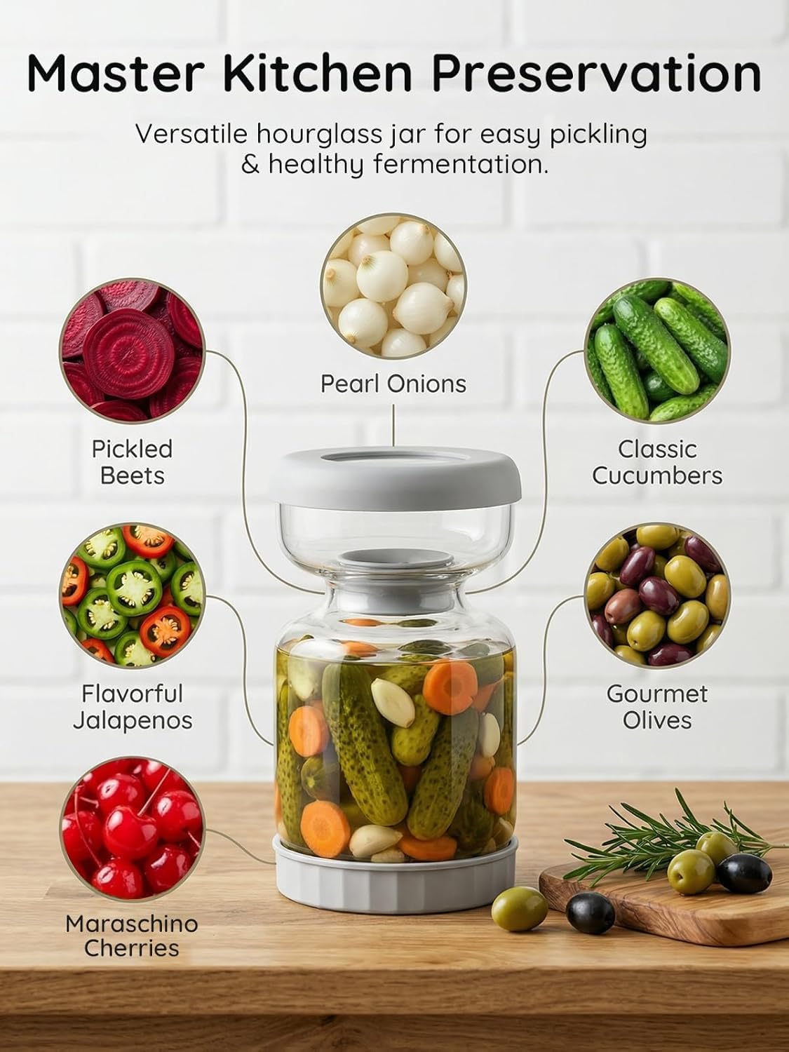 PickleFlow 1L – Smart Flip Pickle Jar