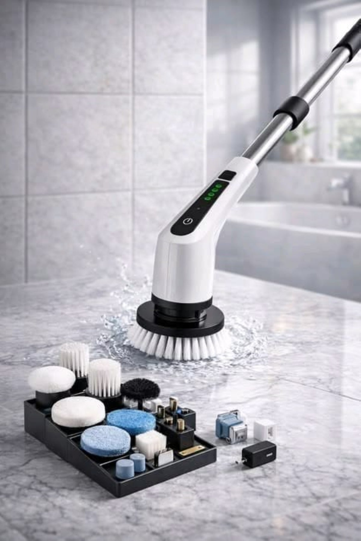 9-in-1 Multifunctional Cordless Electric Spin Scrubber with Extendable Handle