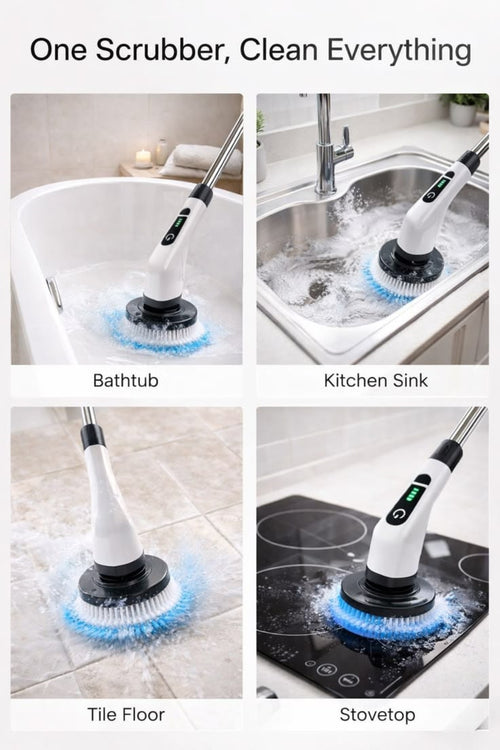 9-in-1 Multifunctional Cordless Electric Spin Scrubber with Extendable Handle